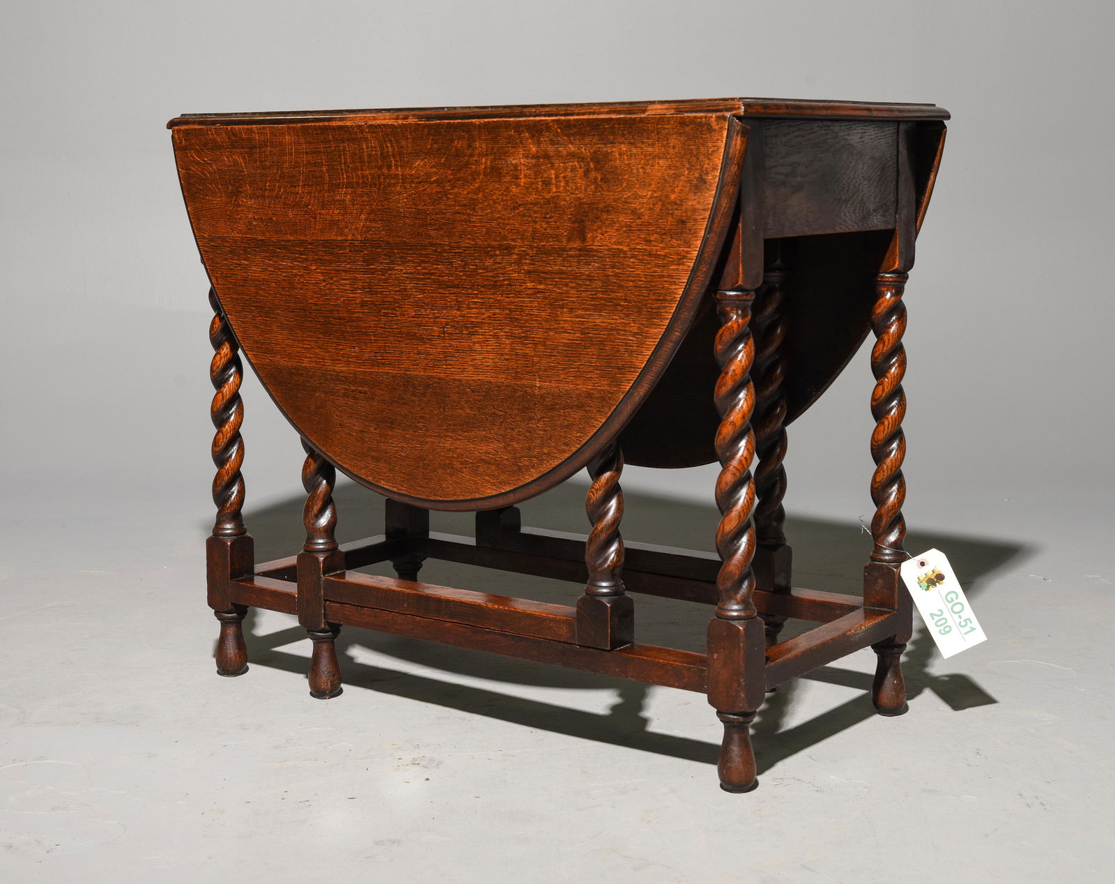 British Barley Twist Oak Drop Leaf Table #4 (1 of 2)