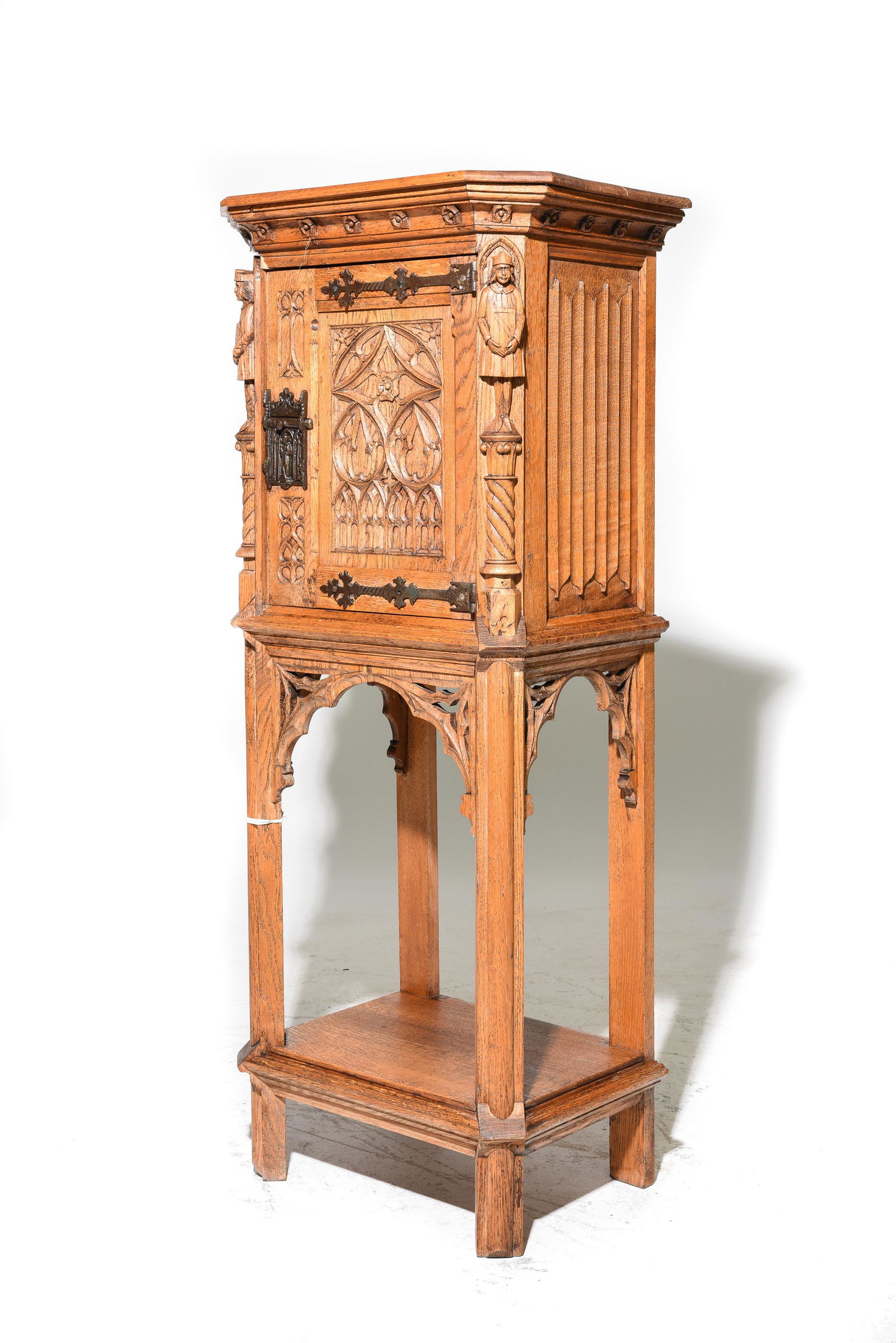 Gothic Style Carved Oak Cabinet (1 of 5)