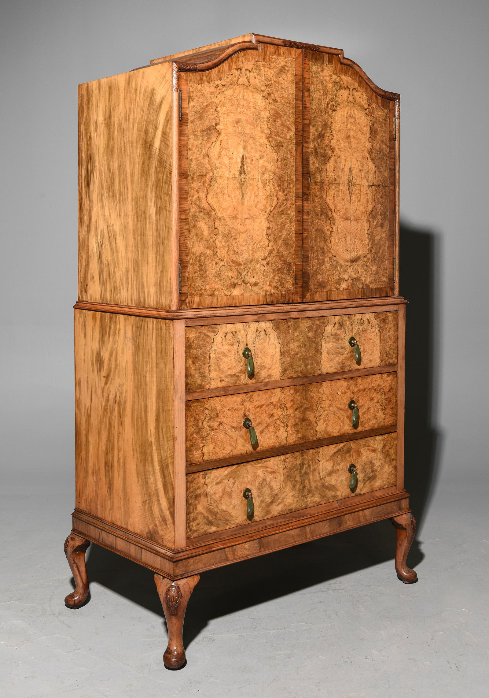 English Walnut Tall Boy / Cabinet (1 of 3)