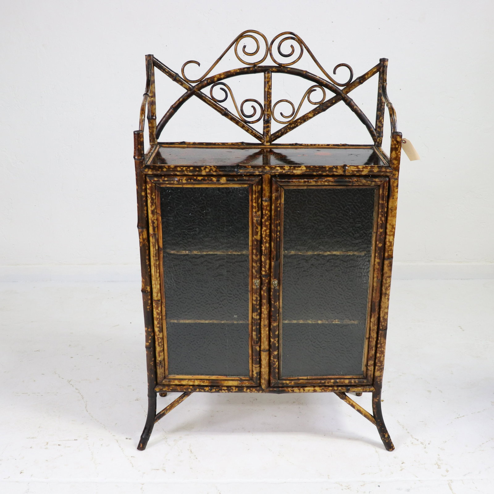 Bamboo Double Glass Door Bookcase / Cabinet (1 of 7)