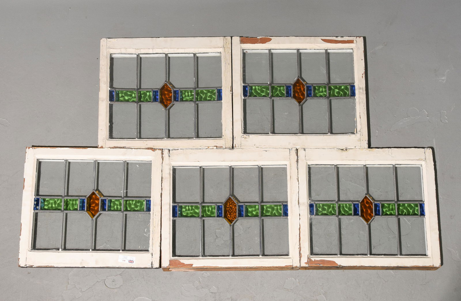 5 British Stained Leaded Glass Windows #1 (1 of 6)