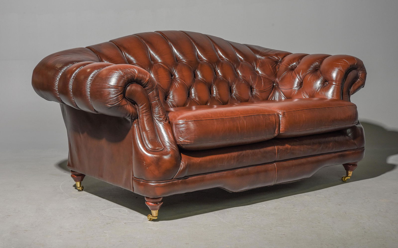British Brown Leather Chesterfield Sofa #1 (1 of 5)