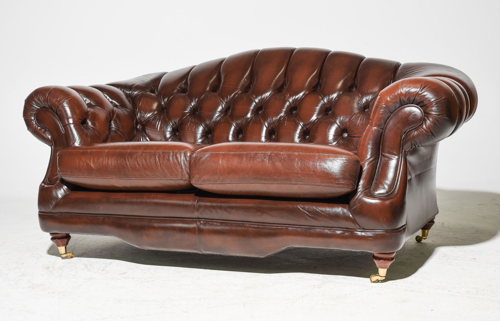 British Brown Leather Chesterfield Sofa #2 (1 of 4)