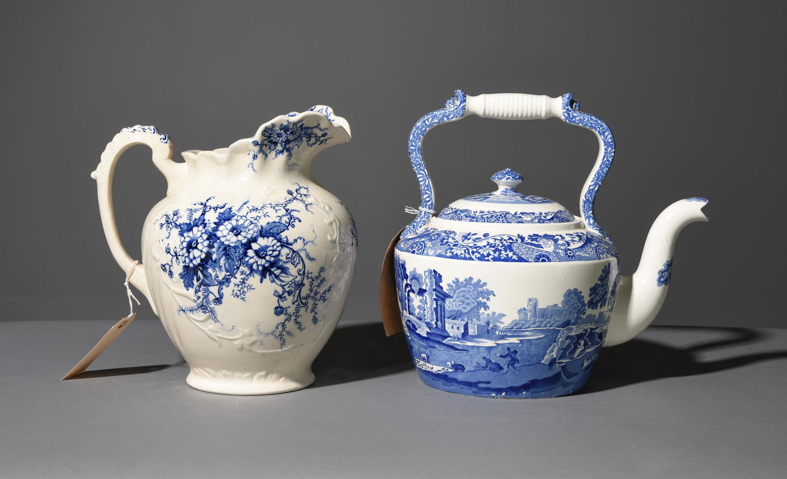 Blue & White Pitcher & Large Tea Kettle (1 of 5)