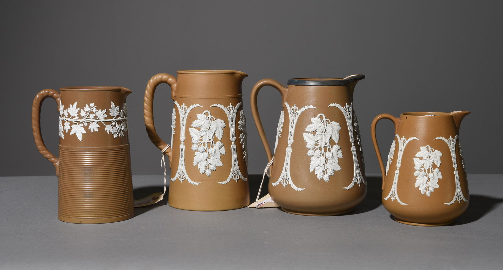 4 Assorted Ridgway Brown Pitchers (1 of 2)