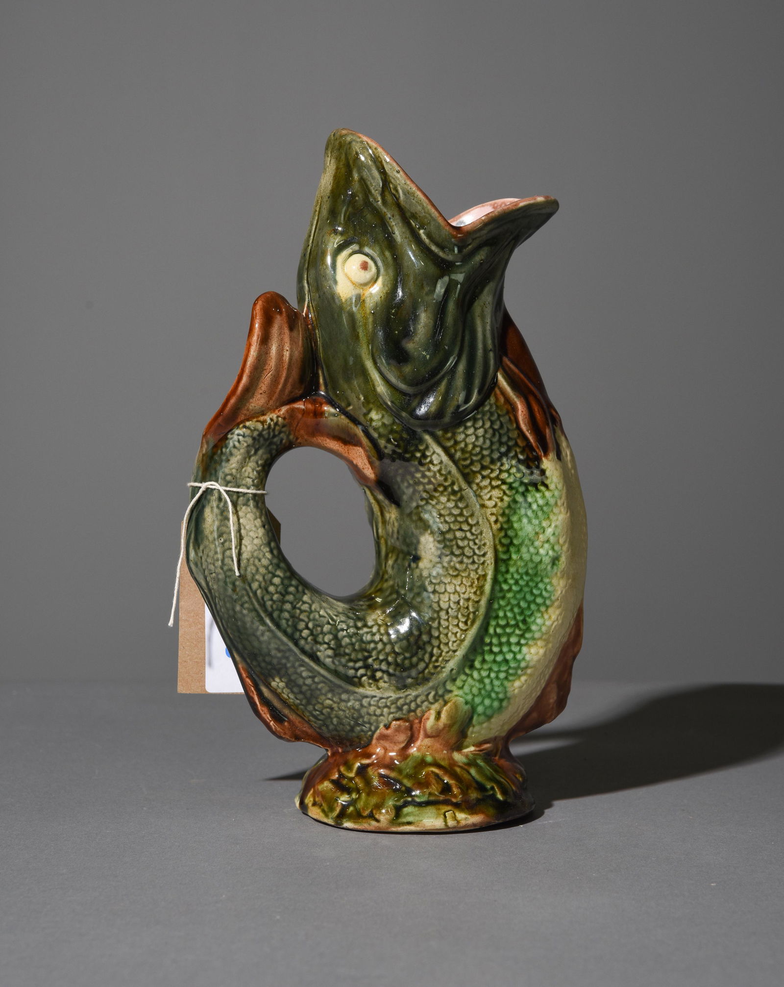 Majolica Gurgle Fish Pitcher (1 of 3)