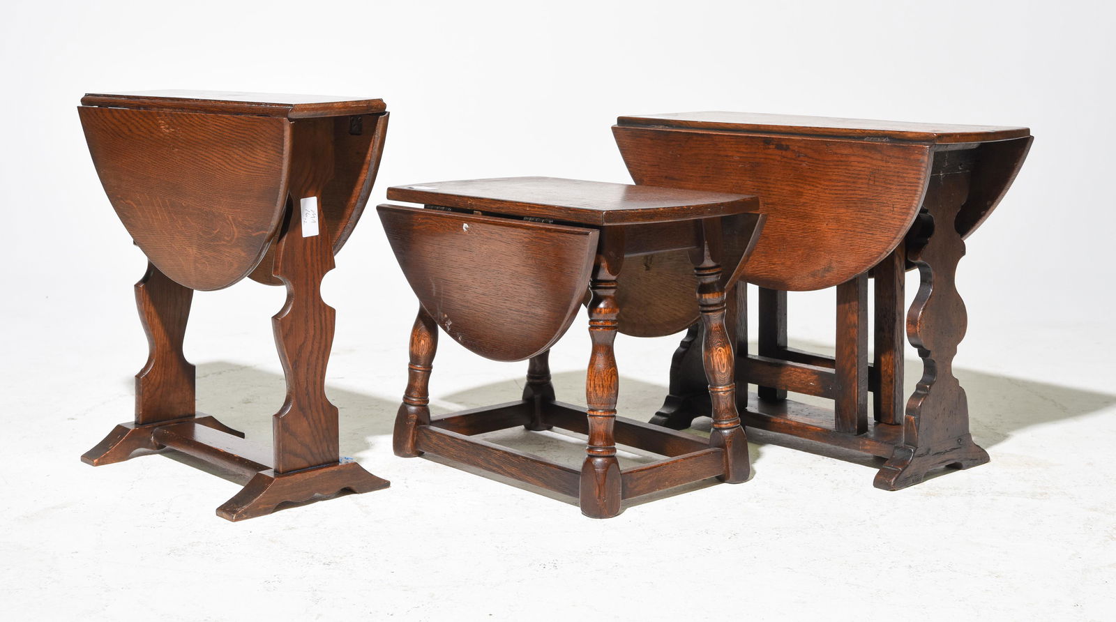 3 Assorted British Oak Petite Drop Leaf Tables (1 of 3)