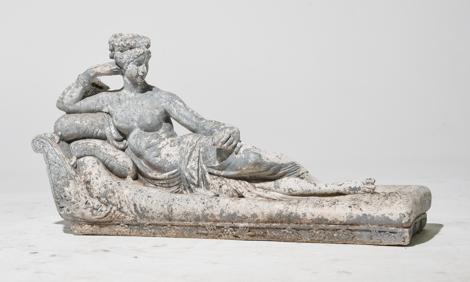 Lounging Nude Woman Garden Statue: Lounging Nude Woman On Chaise Lounge Garden Statue