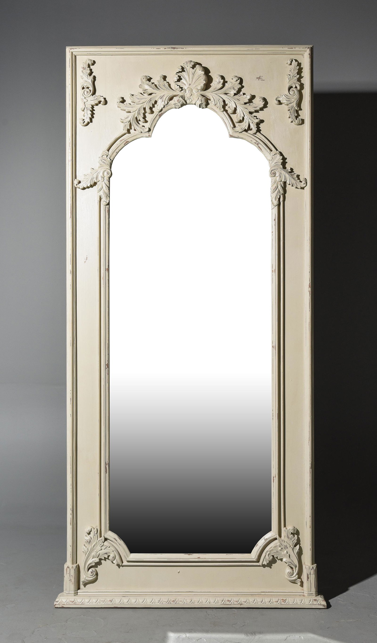 French Style Large Chalk Painted Framed Mirror (1 of 4)