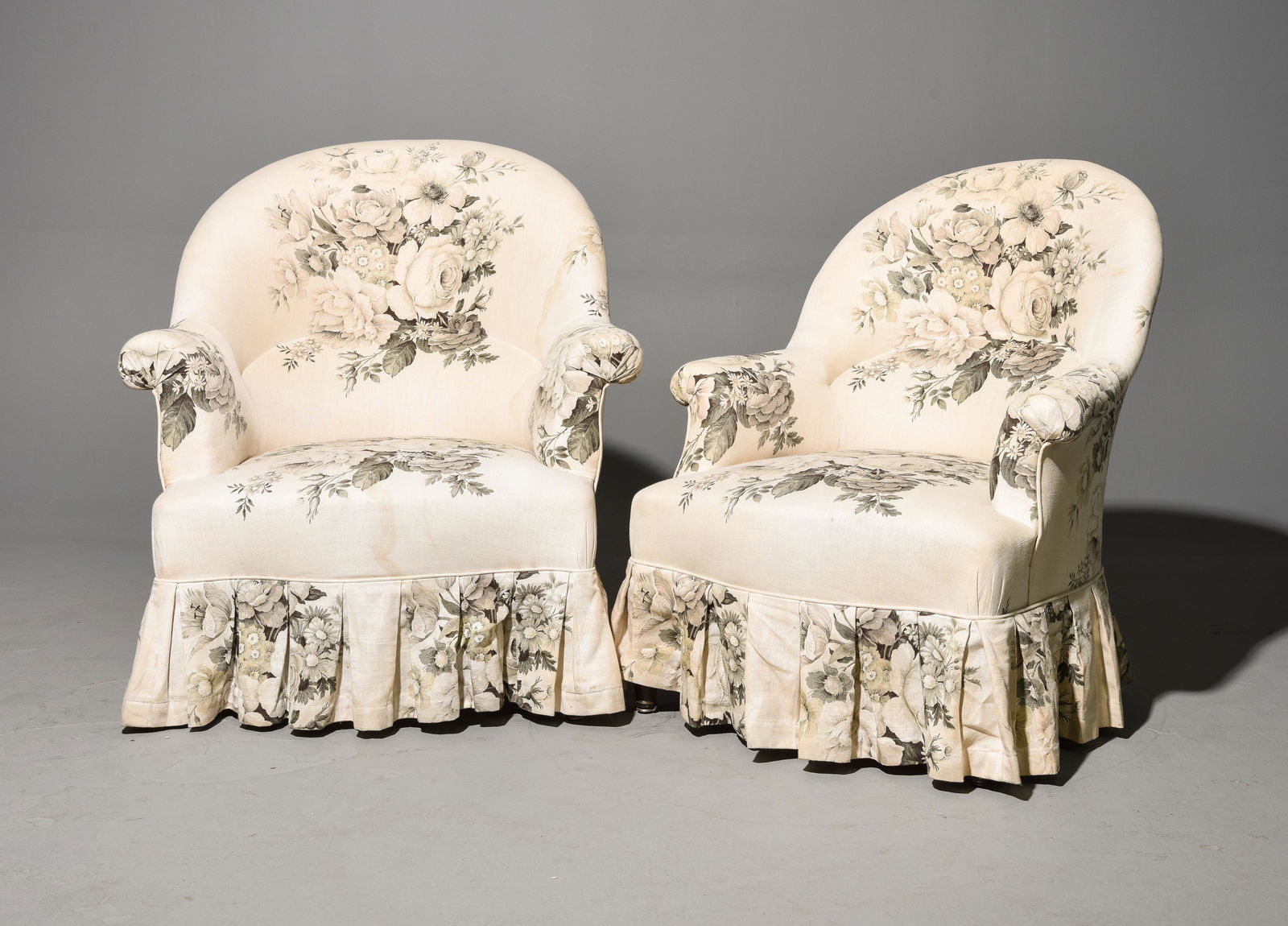 Pair of French Floral Upholstered Arm Chairs (1 of 5)
