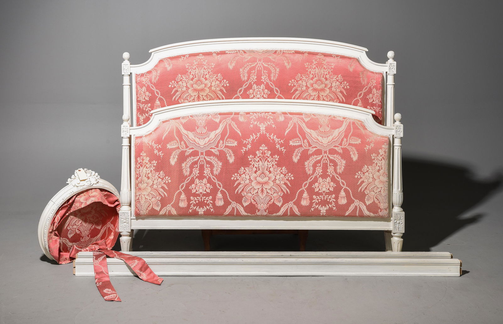Louis XVI Style Painted Bed with Rails & Canopy (1 of 4)
