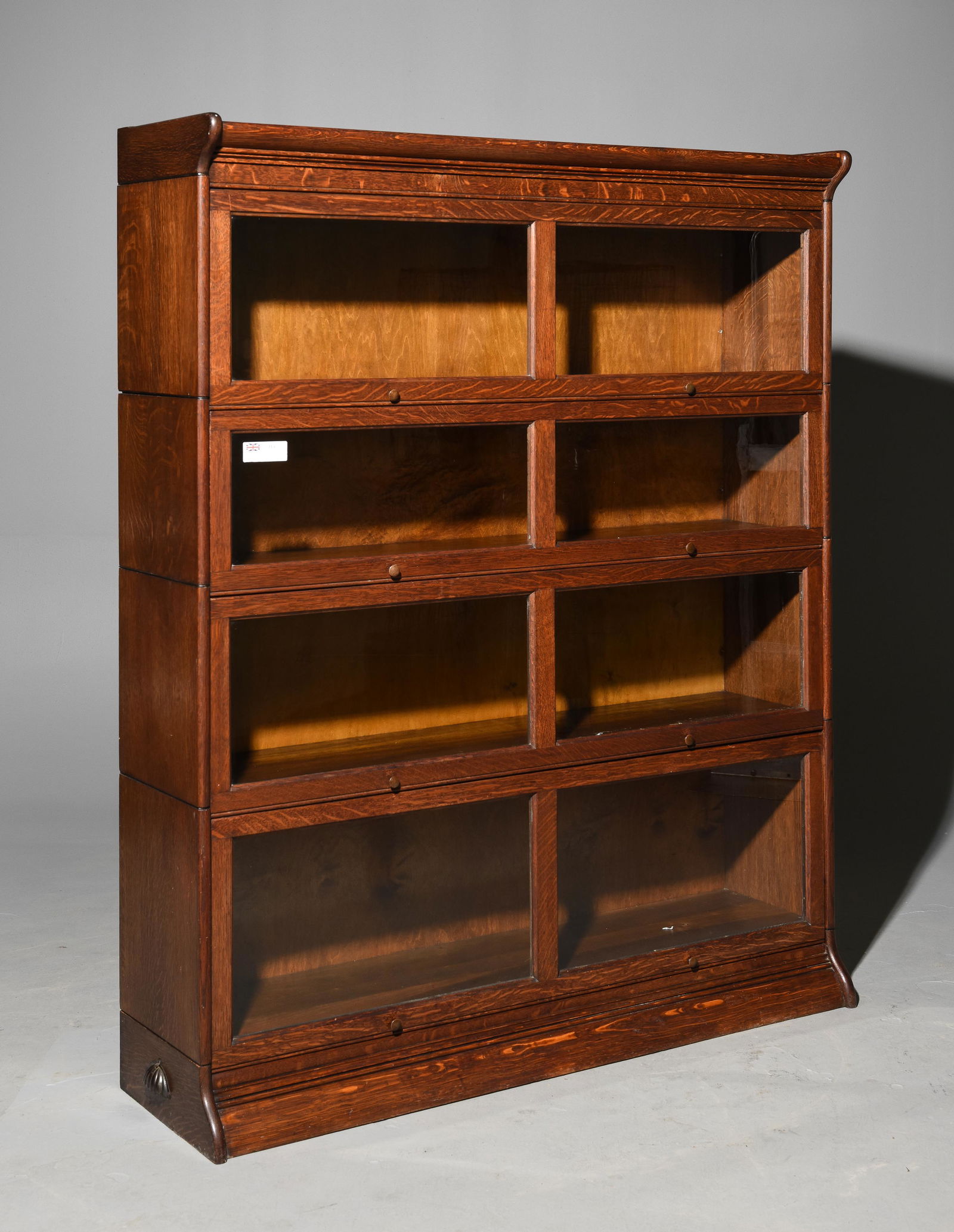 British Oak 4 Stack Lawyers / Barristers Bookcase (1 of 5)