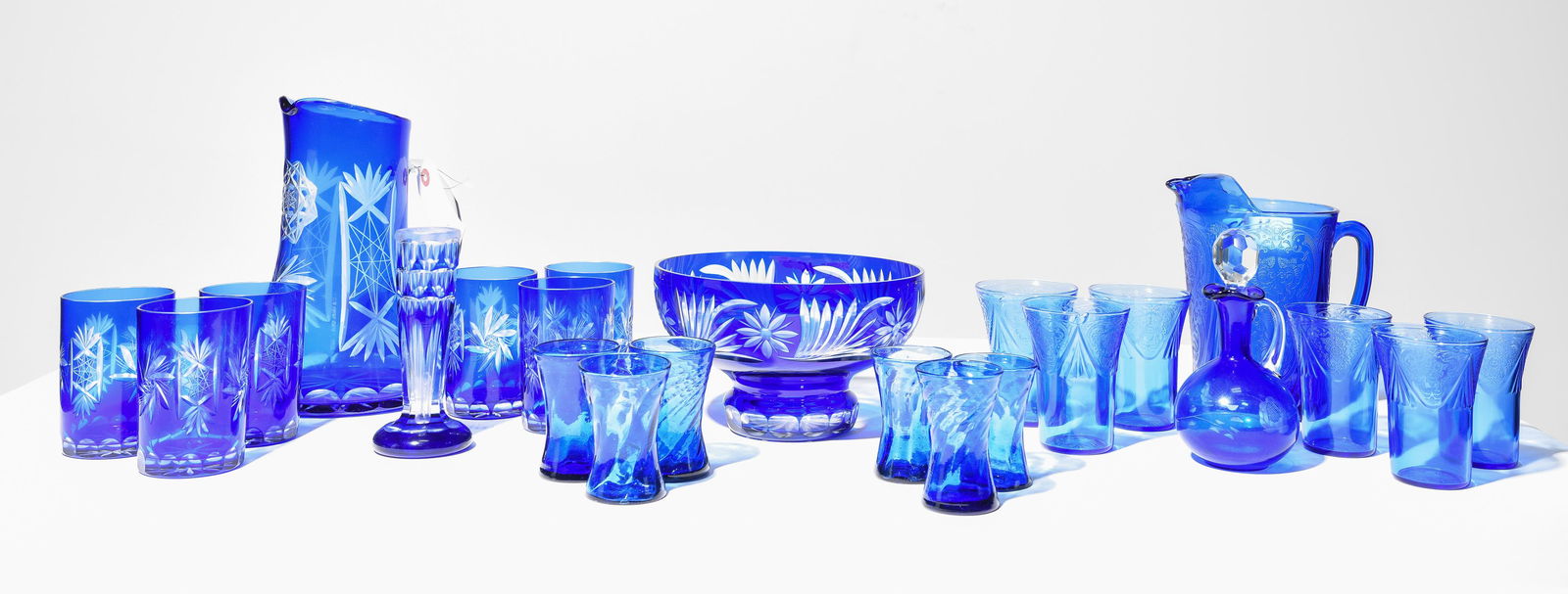 23pcs Assorted Cobalt Blue Pitchers, Cups, Etc. (1 of 5)