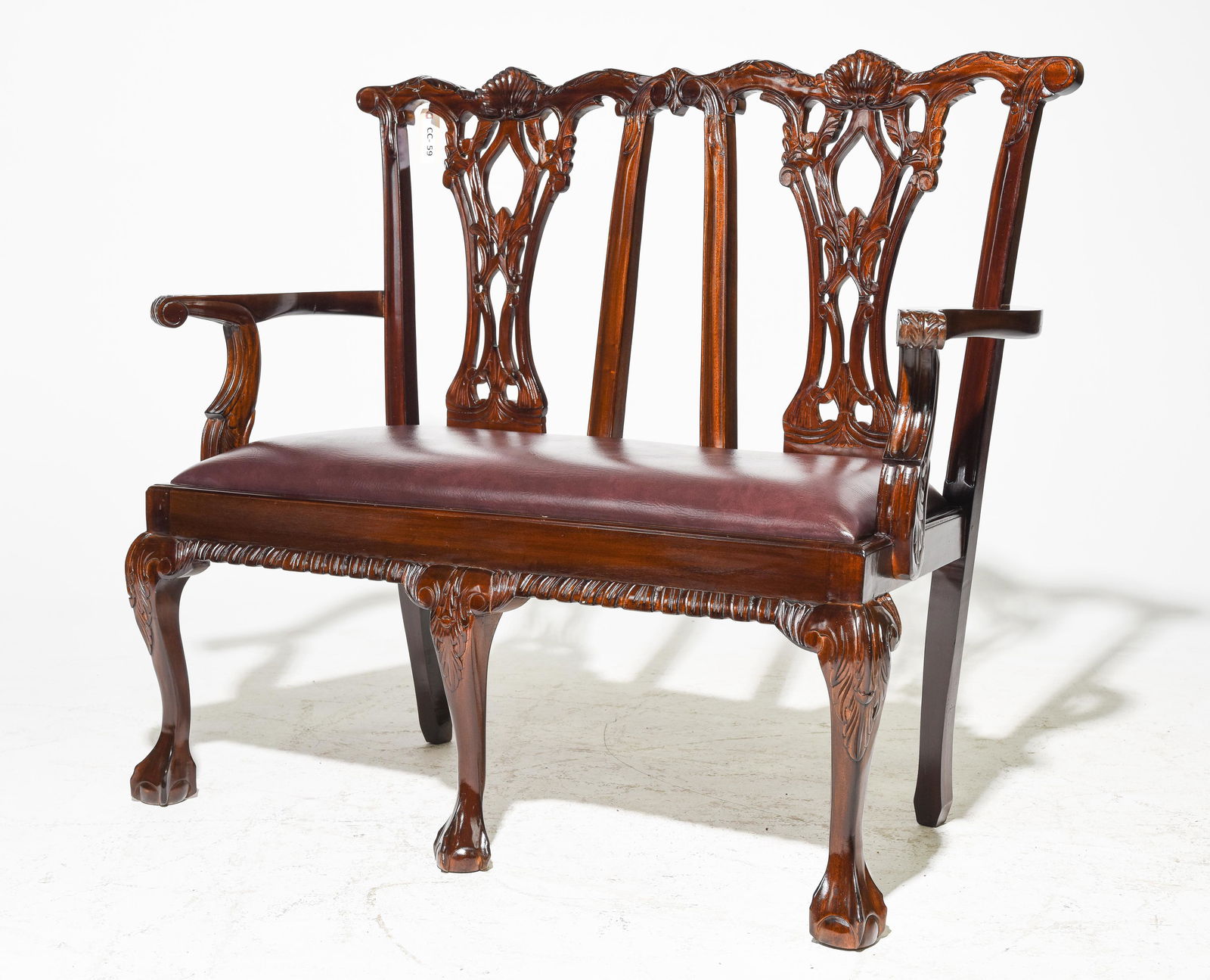 Chippindale Style Ball & Claw Foot Settee / Bench (1 of 3)