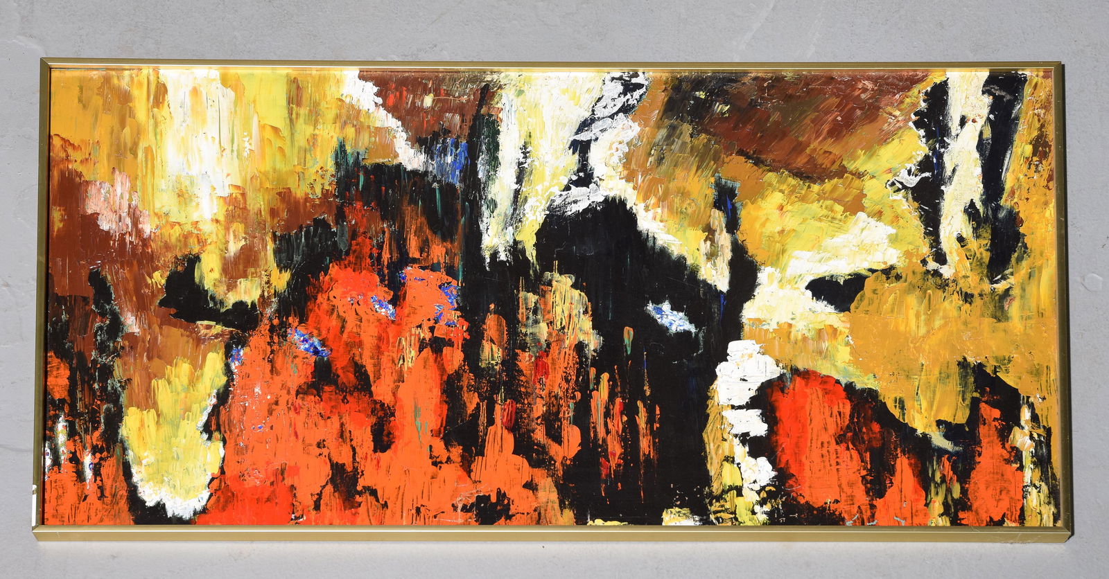 Metal Framed Abstract Oil on Board Art (1 of 3)