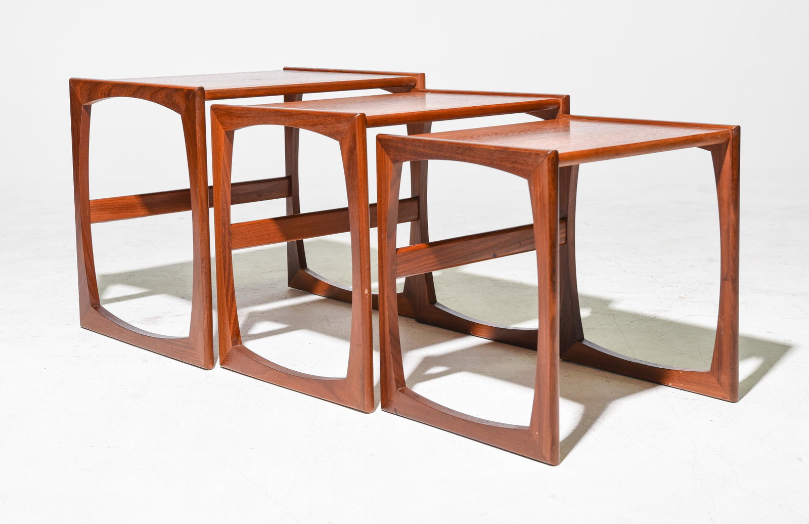 Mid Century Modern Quadrille Nest of 3 Tables #1: Danish Modern Style Teak Quadrille Nest of 3 Tables