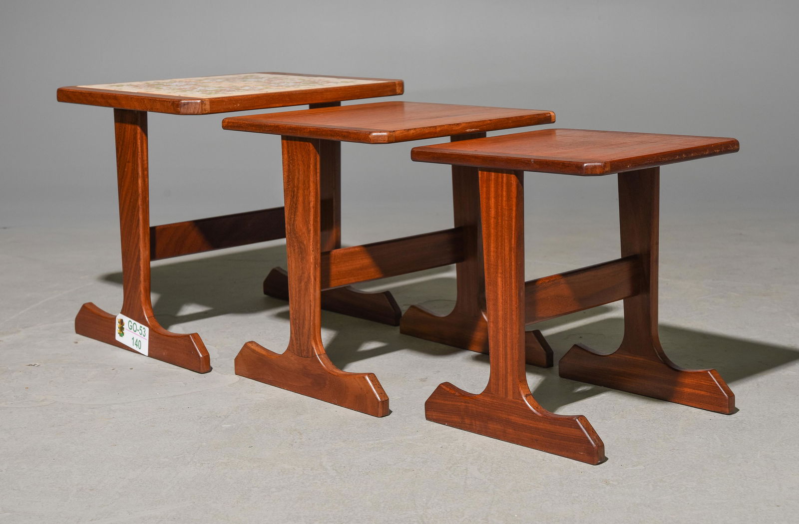 Mid Century Modern Tile Top Nest of 3 Tables (1 of 4)