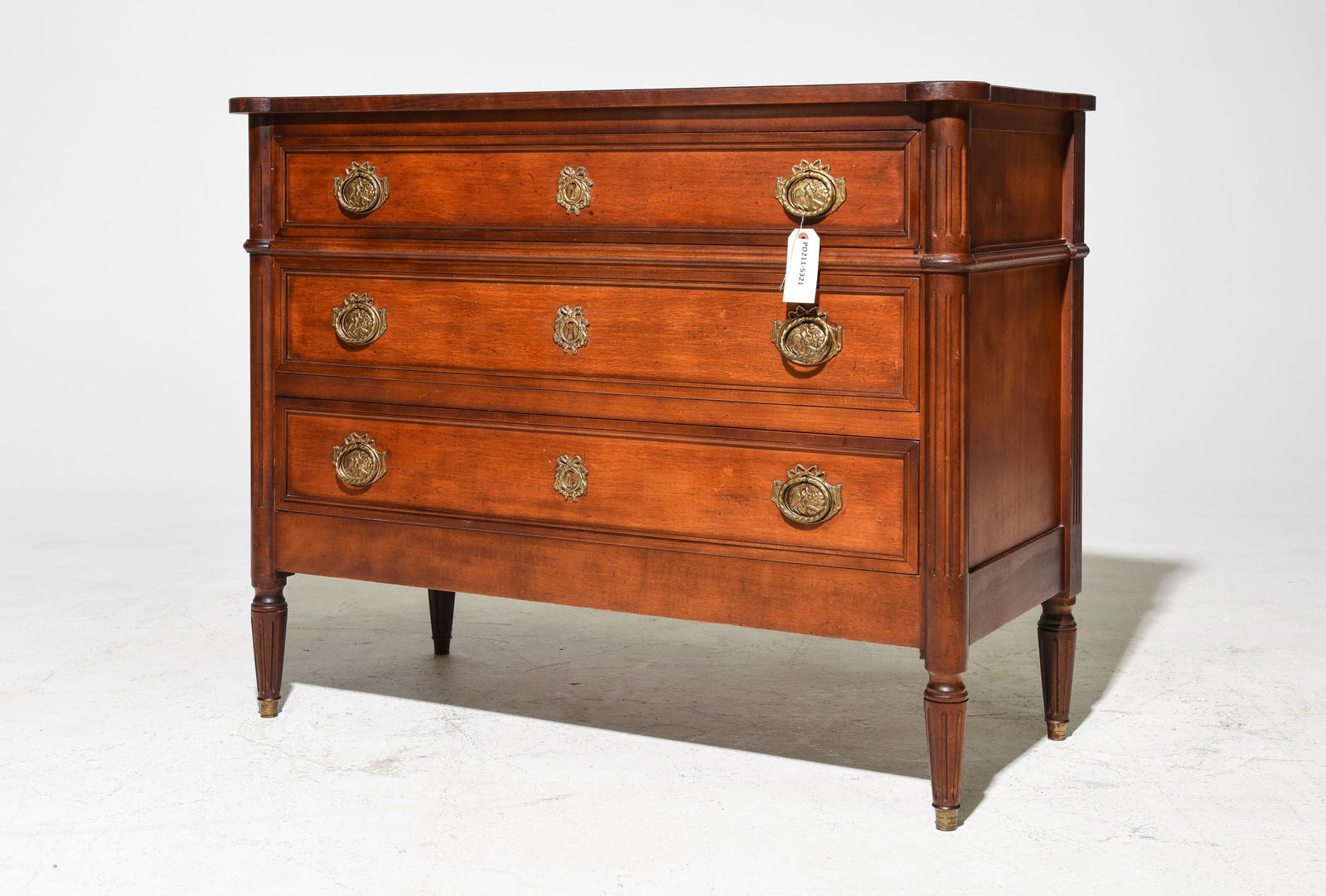 Louis XVI Style Walnut 3 Drawer Chest (1 of 4)