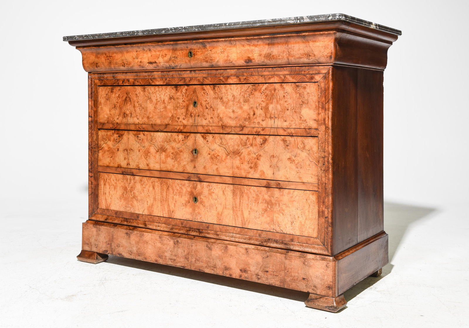 Louis Philippe Style Marble Top Walnut Commode #1 (1 of 7)