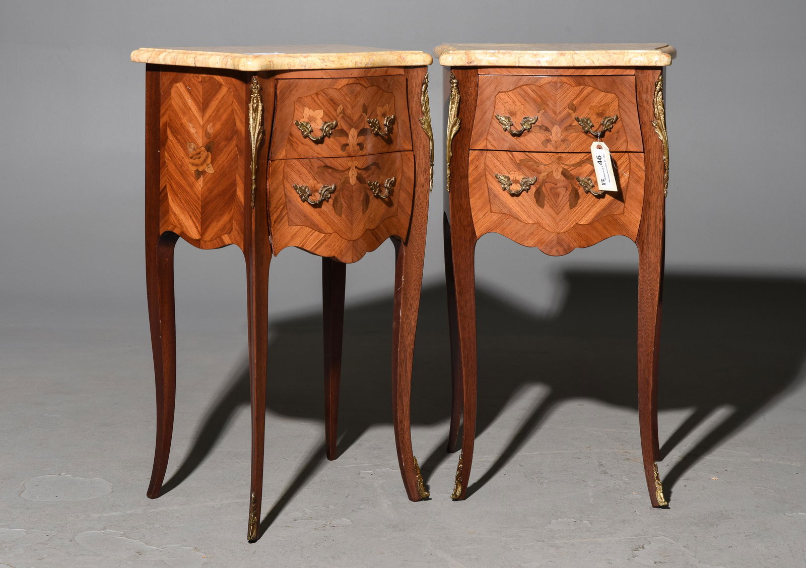2 Louis XV Style Marble Top Occasional Tables (1 of 4)