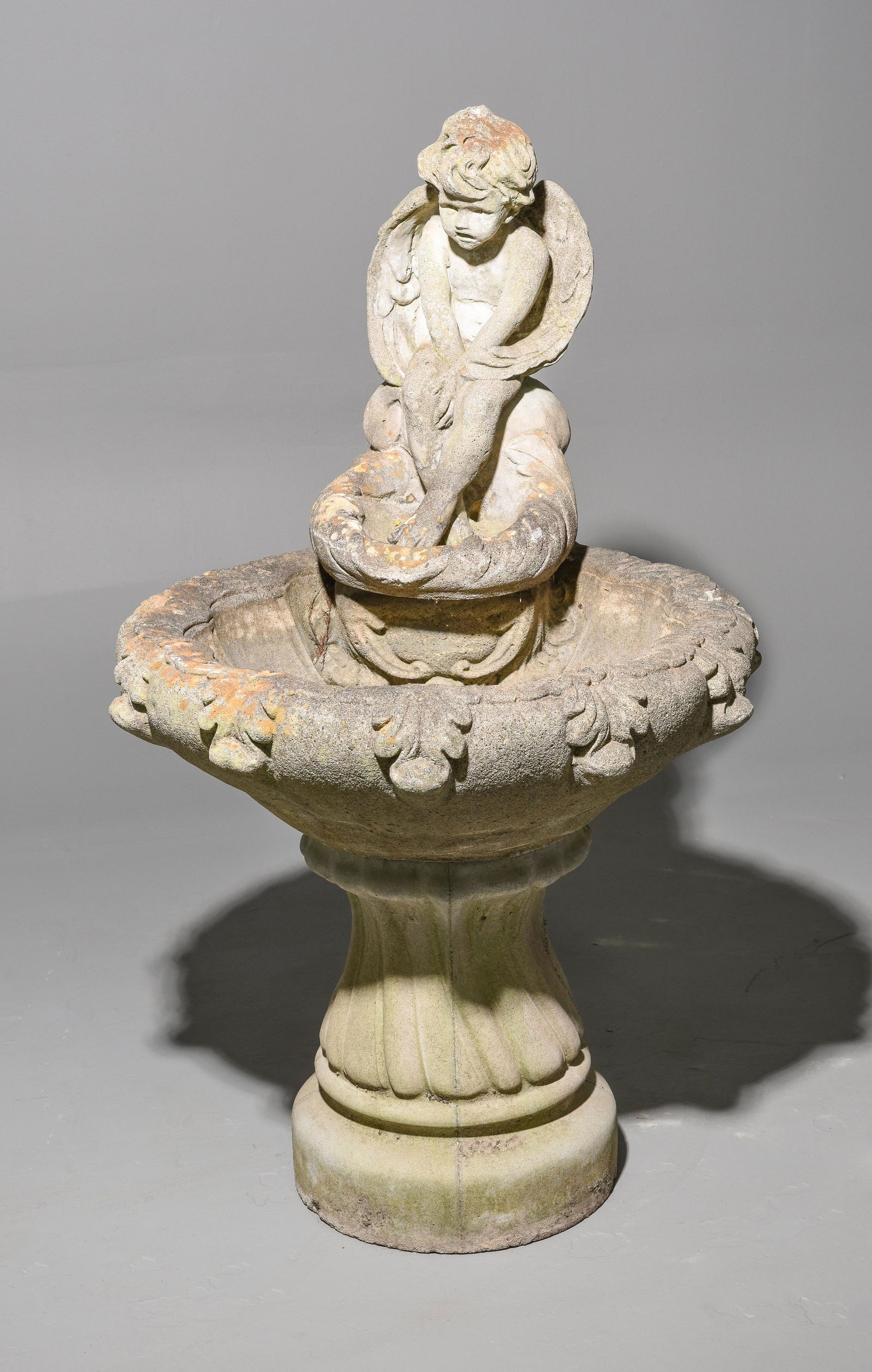 Cast Stone / Concrete Fountain with Cherub (1 of 6)
