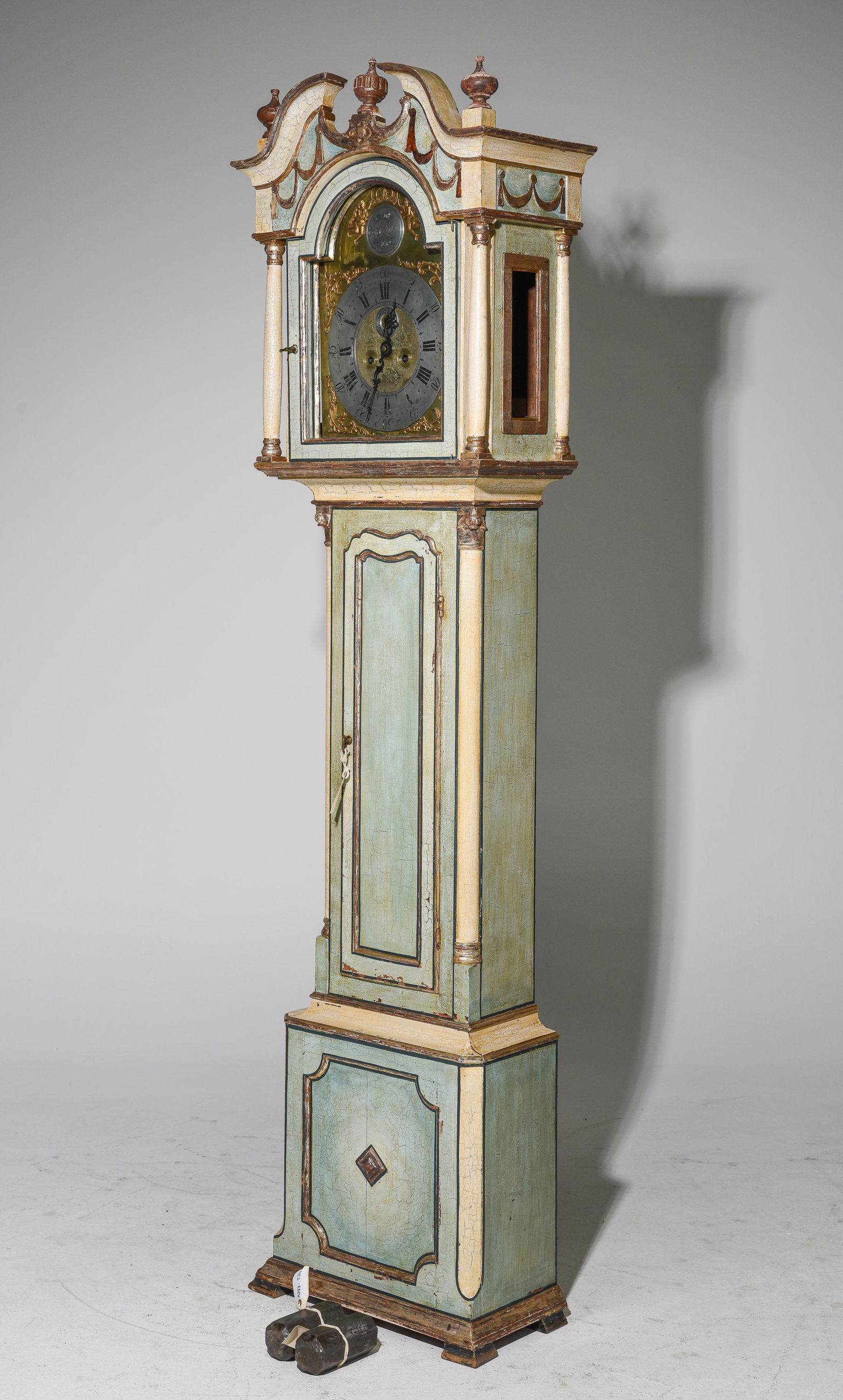Danish Painted Farmhouse Grandfather Clock (1 of 6)