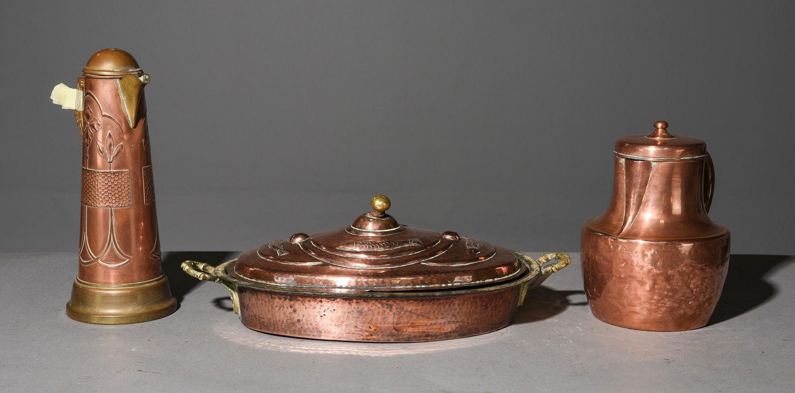 French Polished Copper Fish Chowder Dish & 2 Pots (1 of 7)