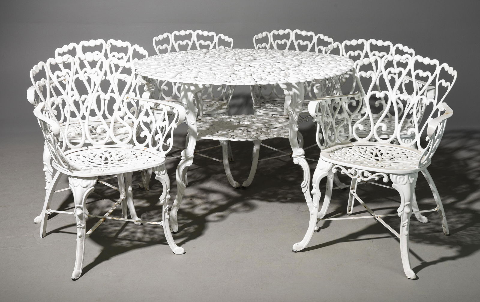 White Painted Metal Garden Table & 6 Chairs #1 (1 of 3)