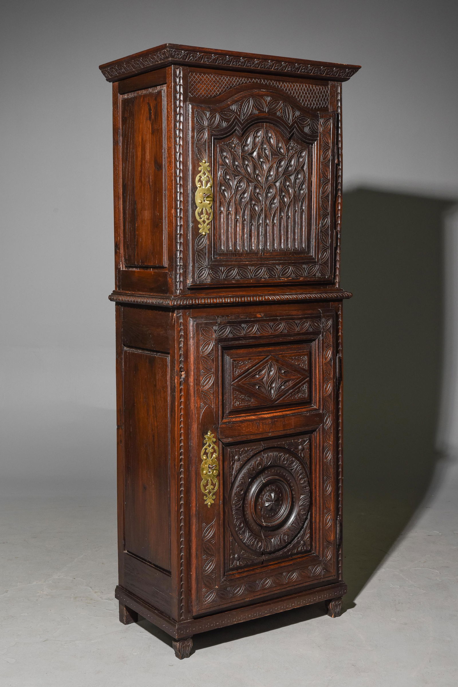 Gothic Style Carved Chestnut Cabinet c.1890's (1 of 6)