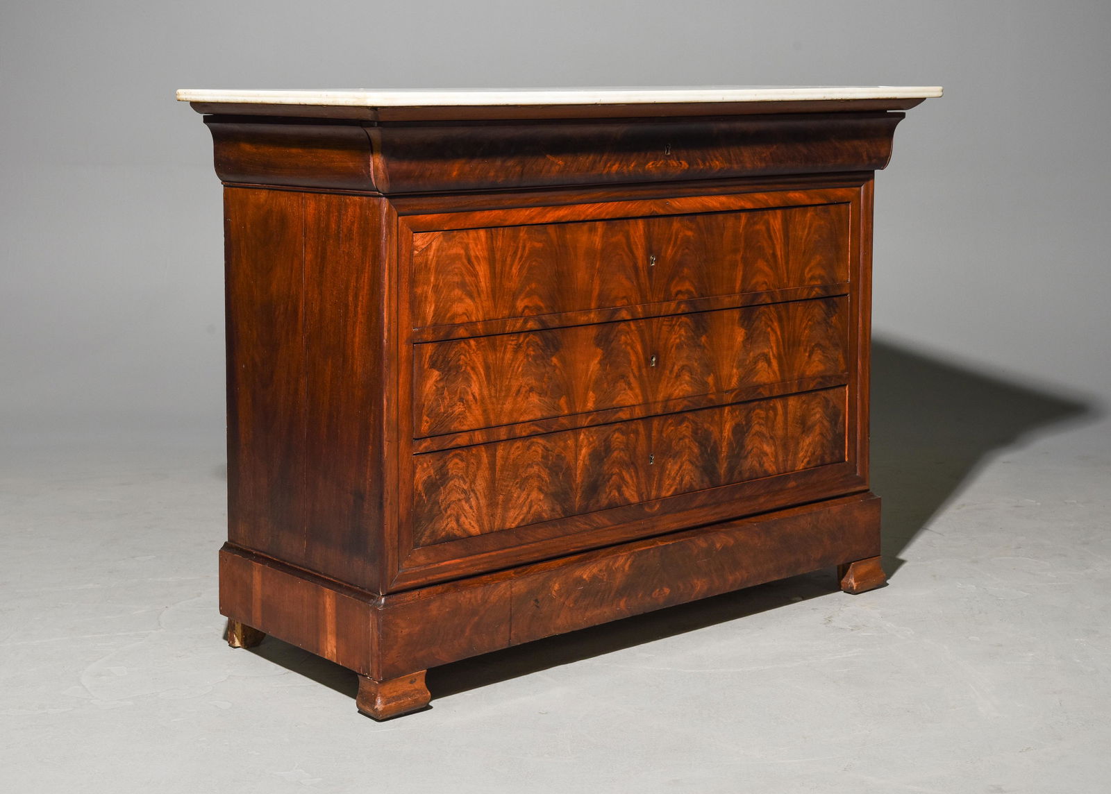 Louis Philippe Style White Marble Top Commode (1 of 5)