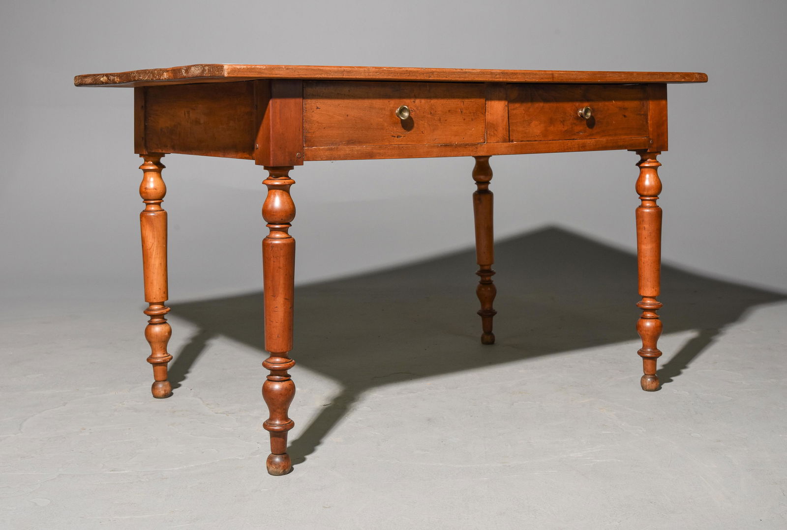 French Turned Leg Table with Drawers in Poplar (1 of 6)