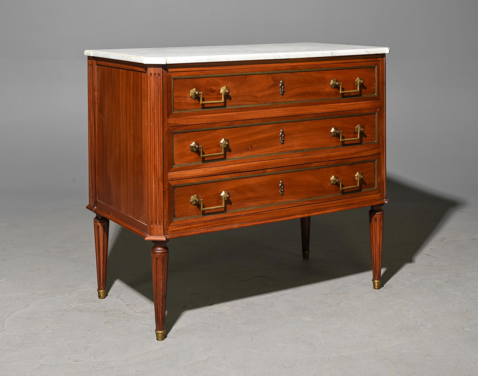 Louis XVI Style White Marble Top Commode (1 of 4)