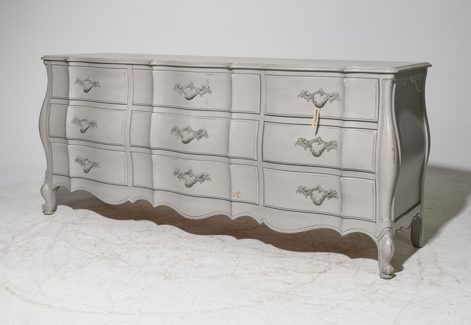 French Style Painted 9 Drawer Dresser / Chest (1 of 3)