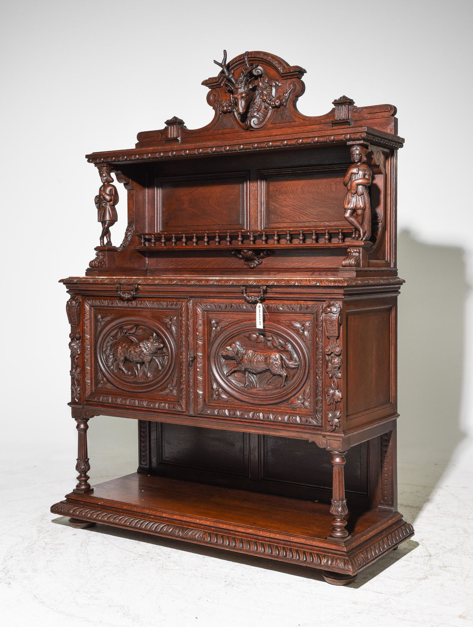 Renaissance Style Carved Marble Top Server (1 of 9)