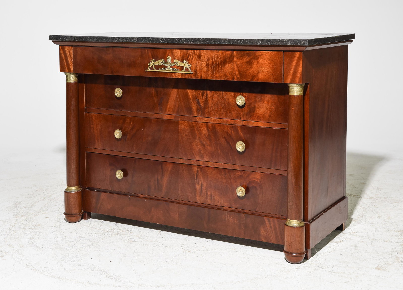 Louis XVI Style White Marble Top Sideboard #2: French Louis XVI Style White Marble Top Sideboard / Enfilade