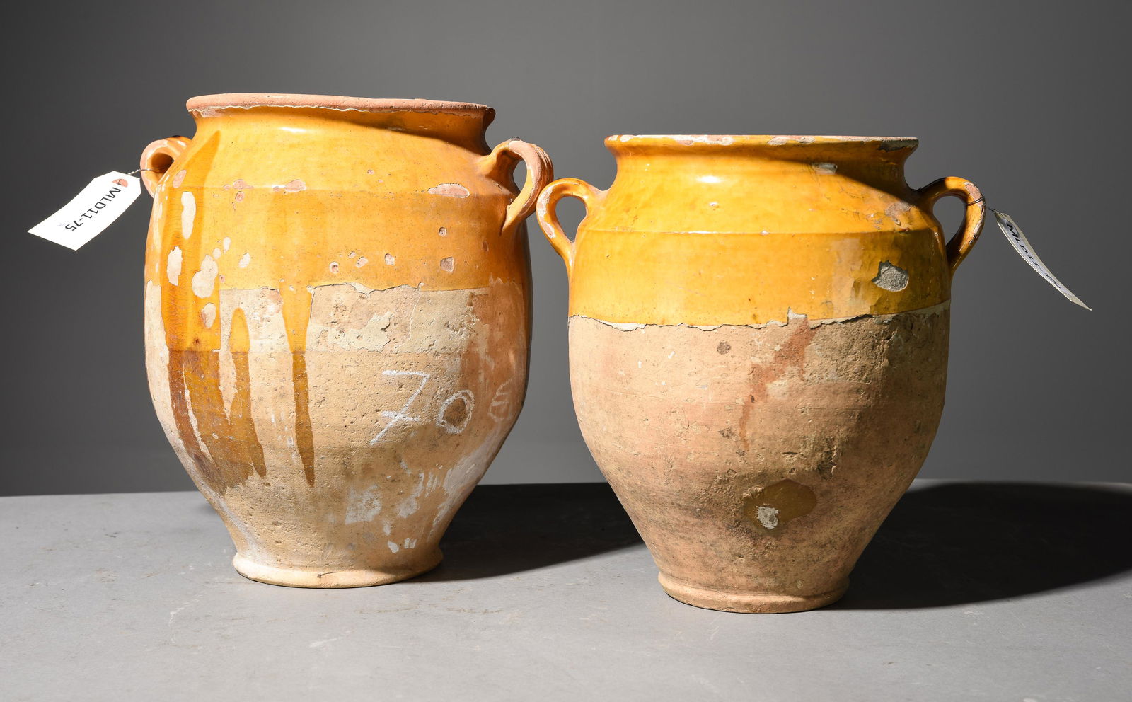 2 French Yellow Glazed Confit Pots #1 (1 of 8)