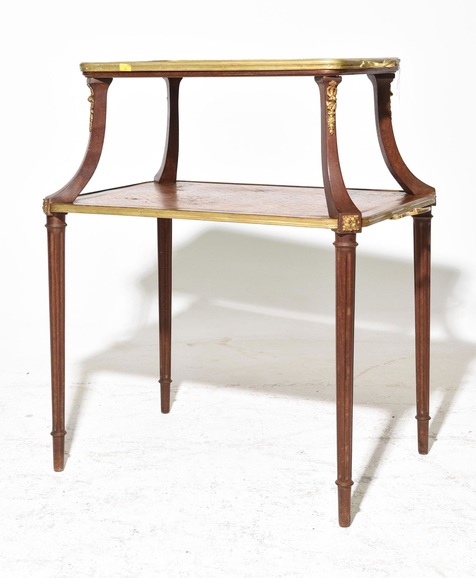 Louis XVI Style Two Tier Tea Table with Tray (1 of 5)