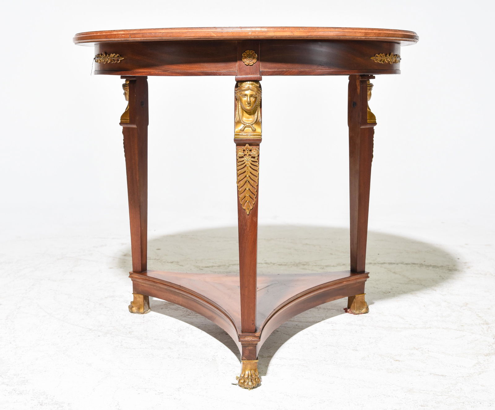 Egyptian Revival Round Walnut Occasional Table (1 of 3)