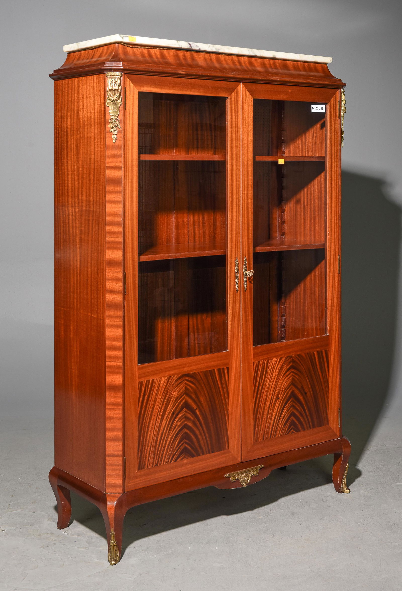 French Mahogany Marble Top Bookcase with Ormolu (1 of 3)