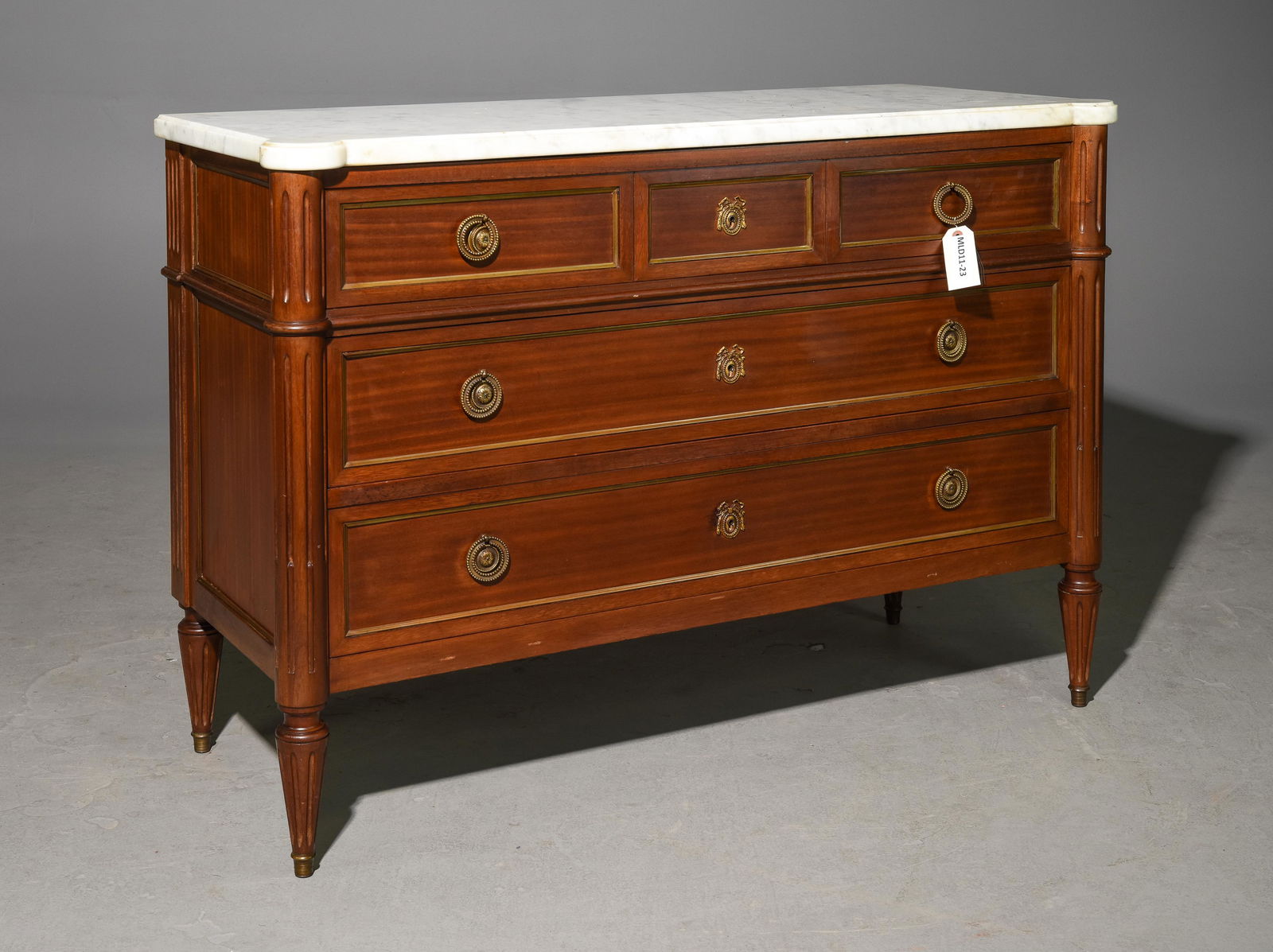 Louis XVI Style White Marble Top Commode (1 of 5)