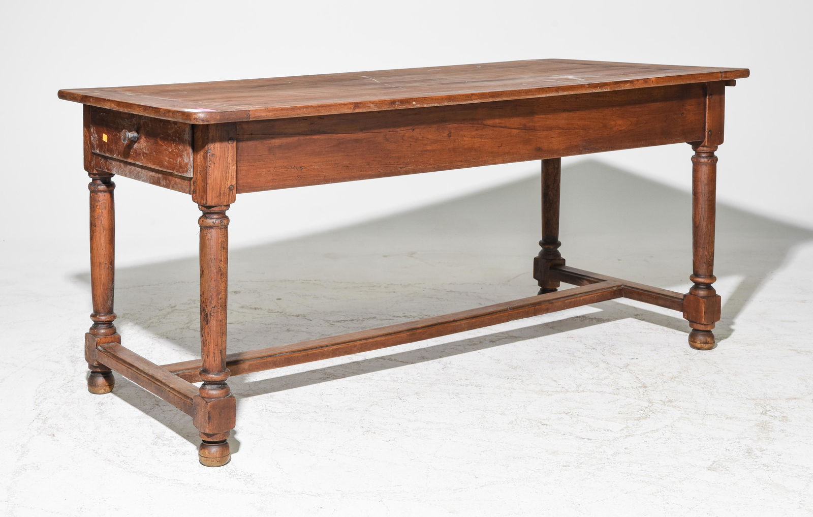 French Farmhouse Turned Leg Table with Drawer (1 of 3)