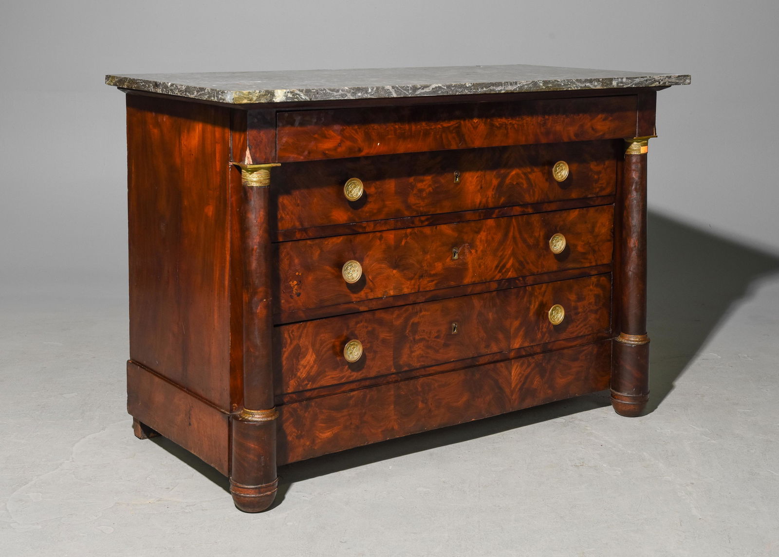 French Empire Style Marble Top Commode (1 of 6)