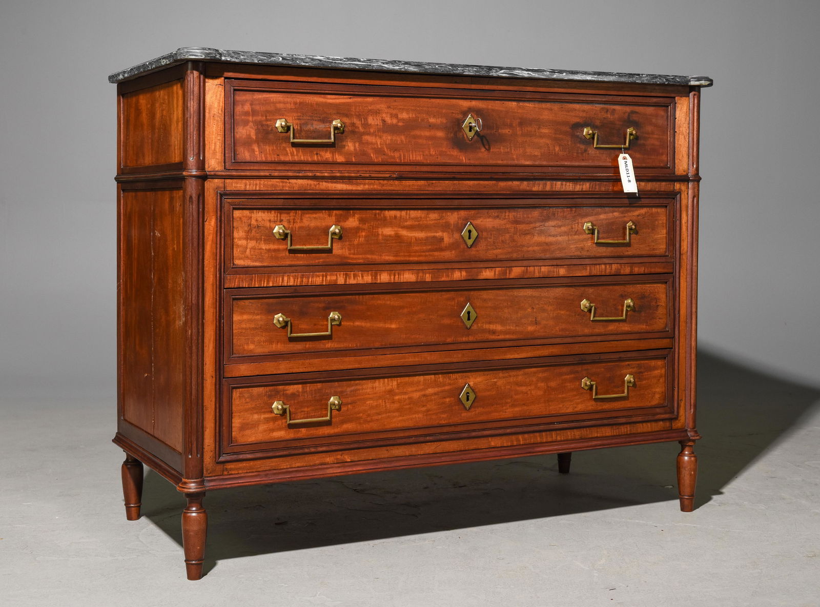 Louis XVI Style Marble Top Commode / Desk (1 of 7)