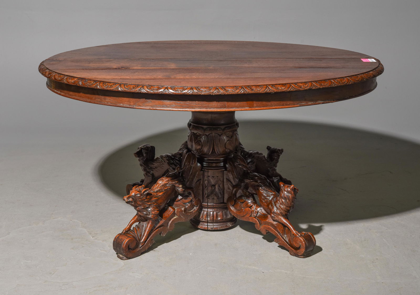 French Carved Oak Hunt / Fox Table (1 of 6)