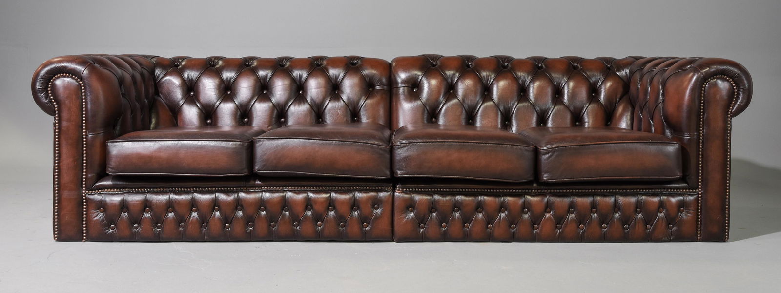 British Leather Chesterfield 4 Seater Sofa (1 of 5)