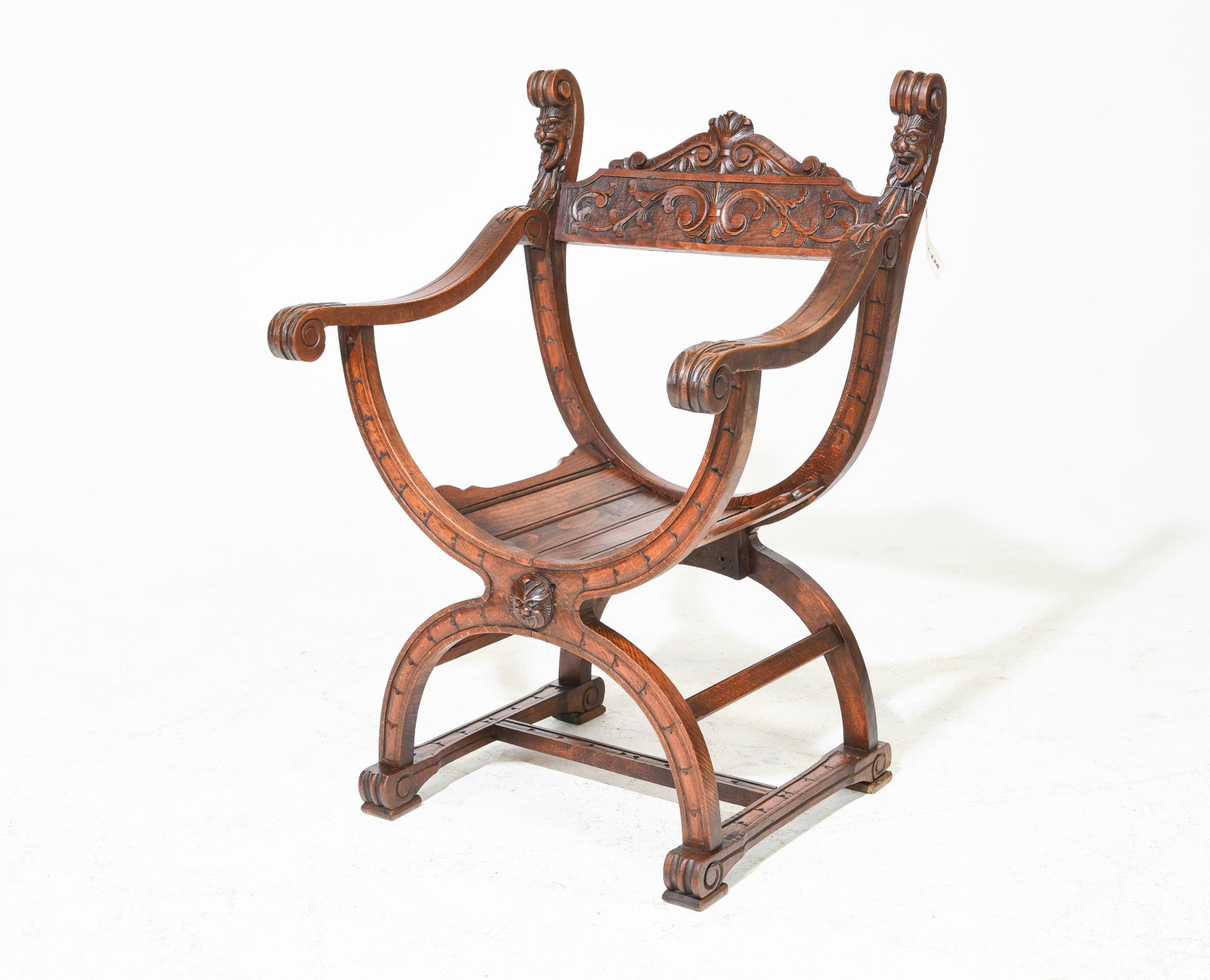 Italian Walnut Renaissance Revival Arm Chair: Italian Walnut Renaissance Revival Arm Chair