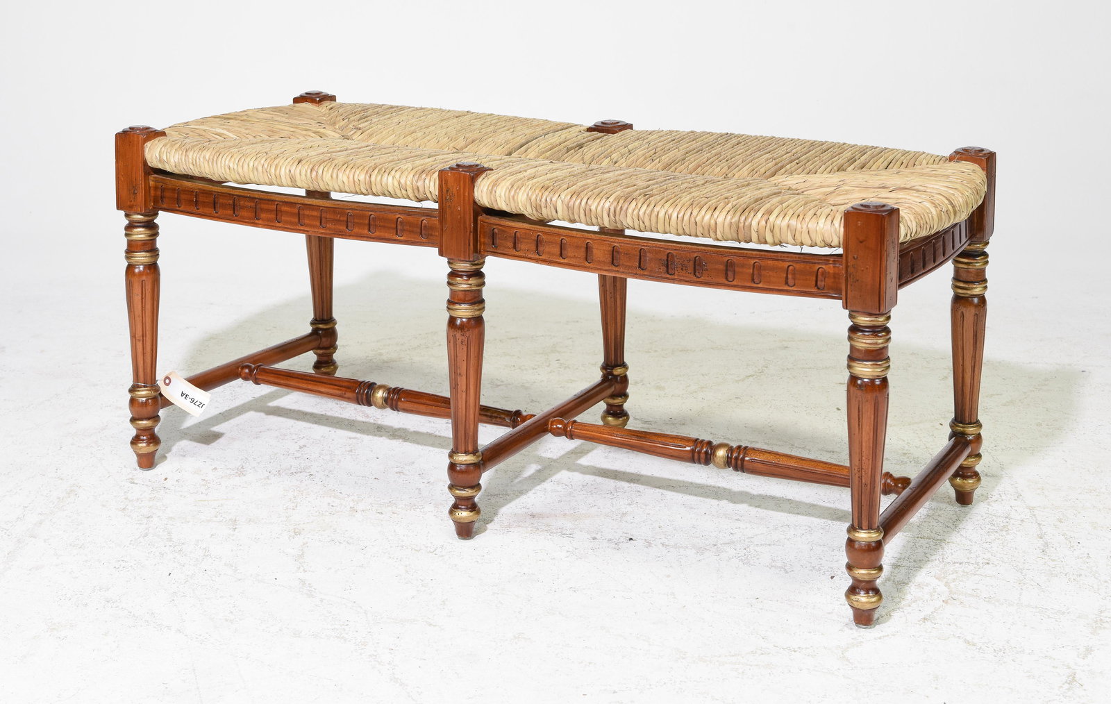Louis XVI Style Rush Seat Bench (1 of 2)