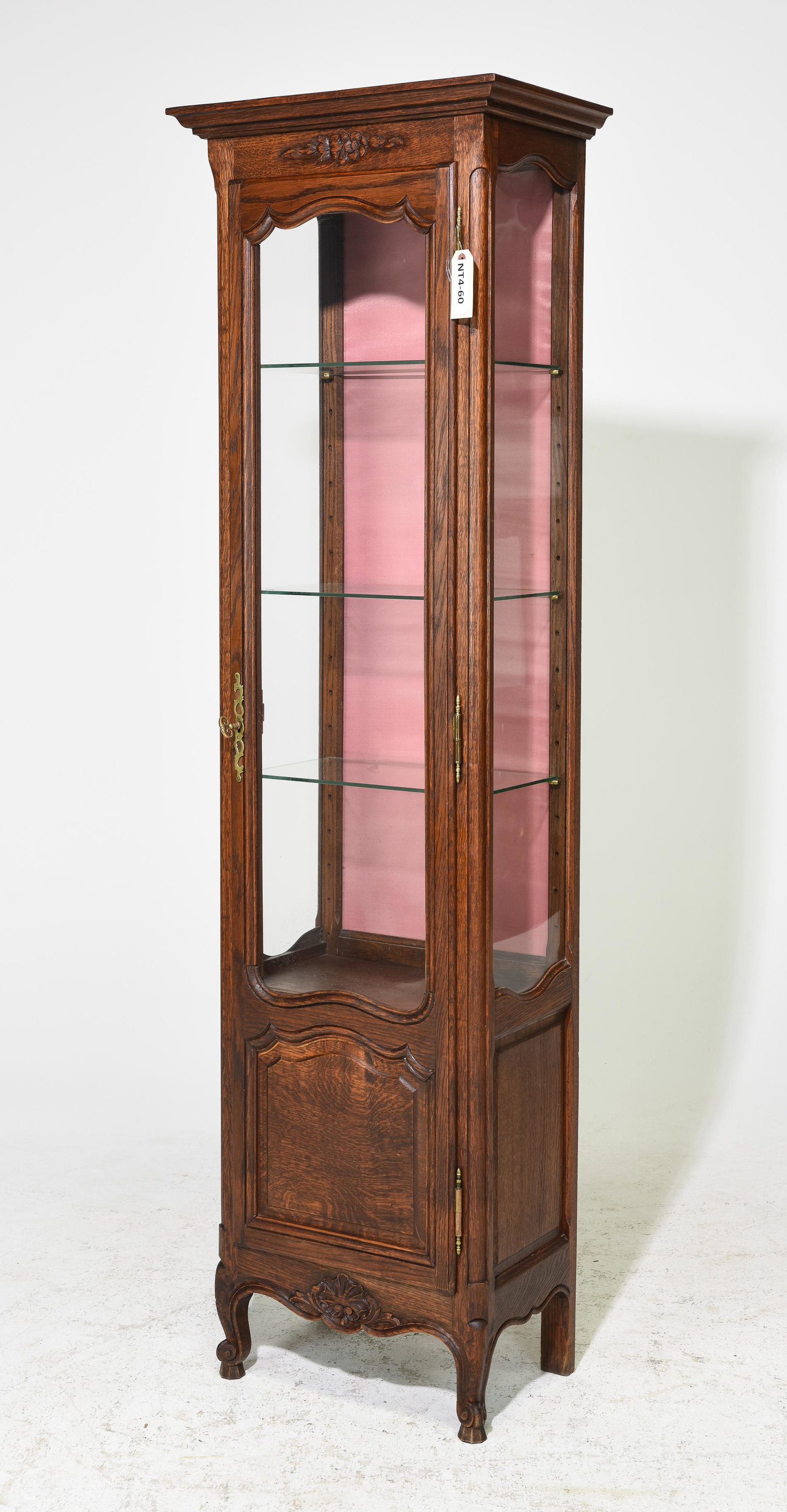 Louis XV Style Oak Narrow Display Cabinet (1 of 3)