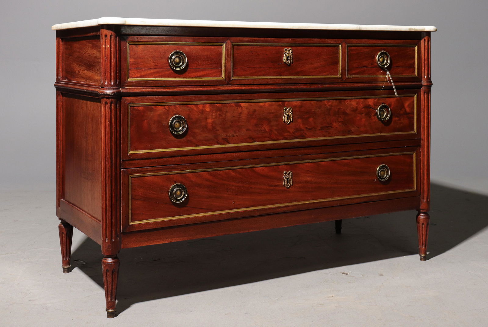 Louis XVI Style White Marble Top Commode #2 (1 of 4)