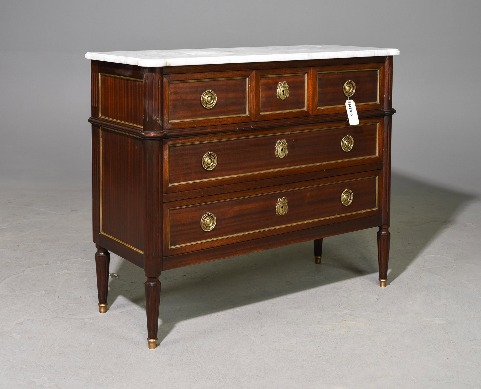 Louis XVI Style White Marble Top Commode (1 of 3)